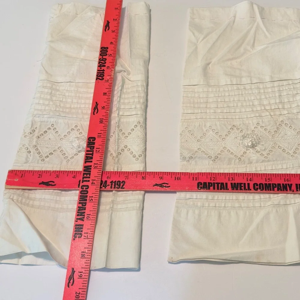 Small Pillow Shams Unfinished White Fair Eyelet Pintuck DIY Project Cottagecore